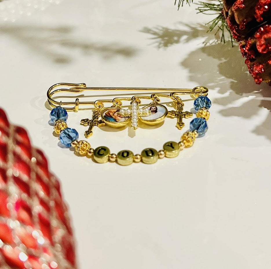 Crystal Blue Baby Pin