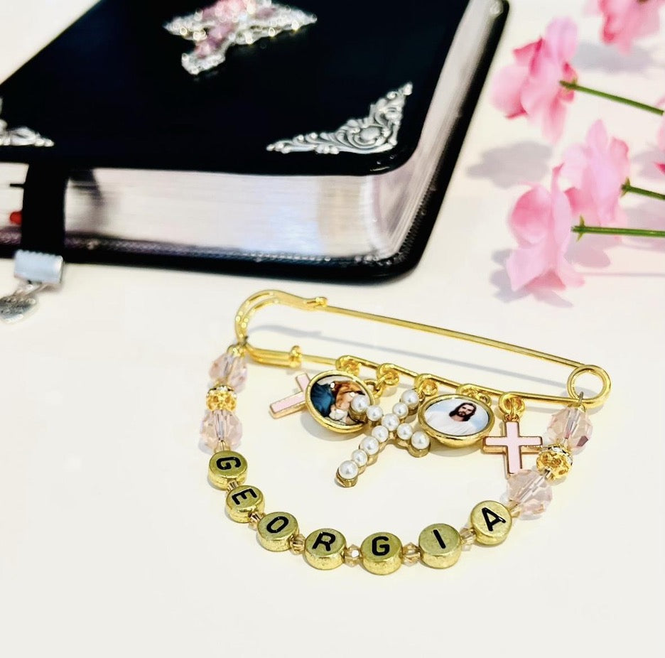 Crystal Pink Baby Pin