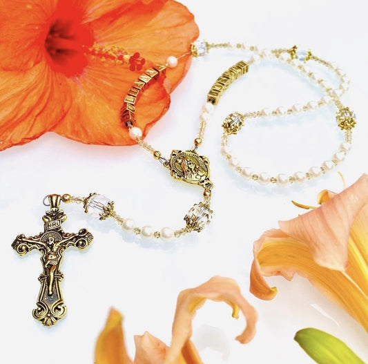 Pearl & Crystal Swarovski Rosary